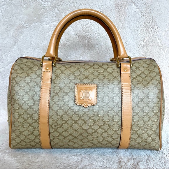 Celine Macadam Monogram Beige Boston Handbag - Picture 3 of 17